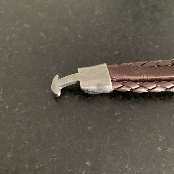 Ibiza Brown Vegan Leather Multi-Strand Cuff Bracelet with Faux Turquoise - Picture 7 of 8